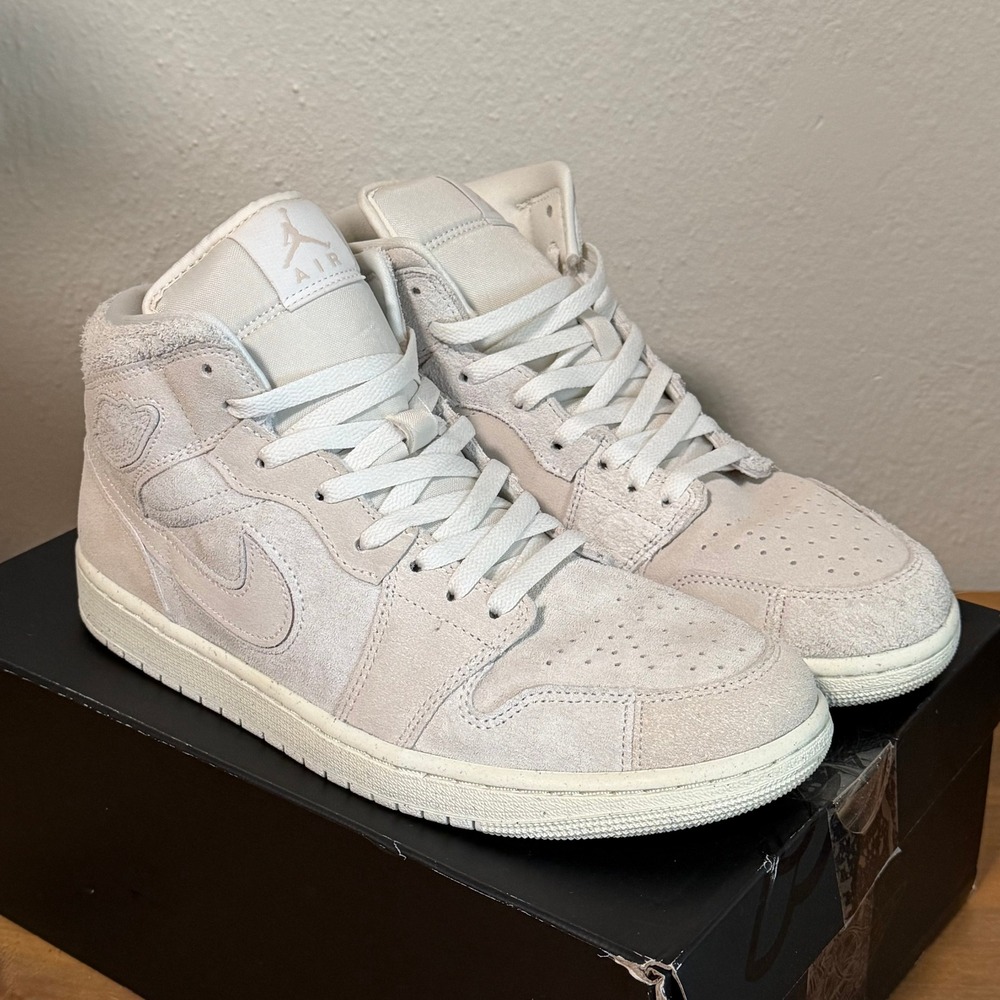 Air Jordan 1 Mid SE Craft Pale Ivory Sail FQ3224-100 Mens 10 Sneakers
